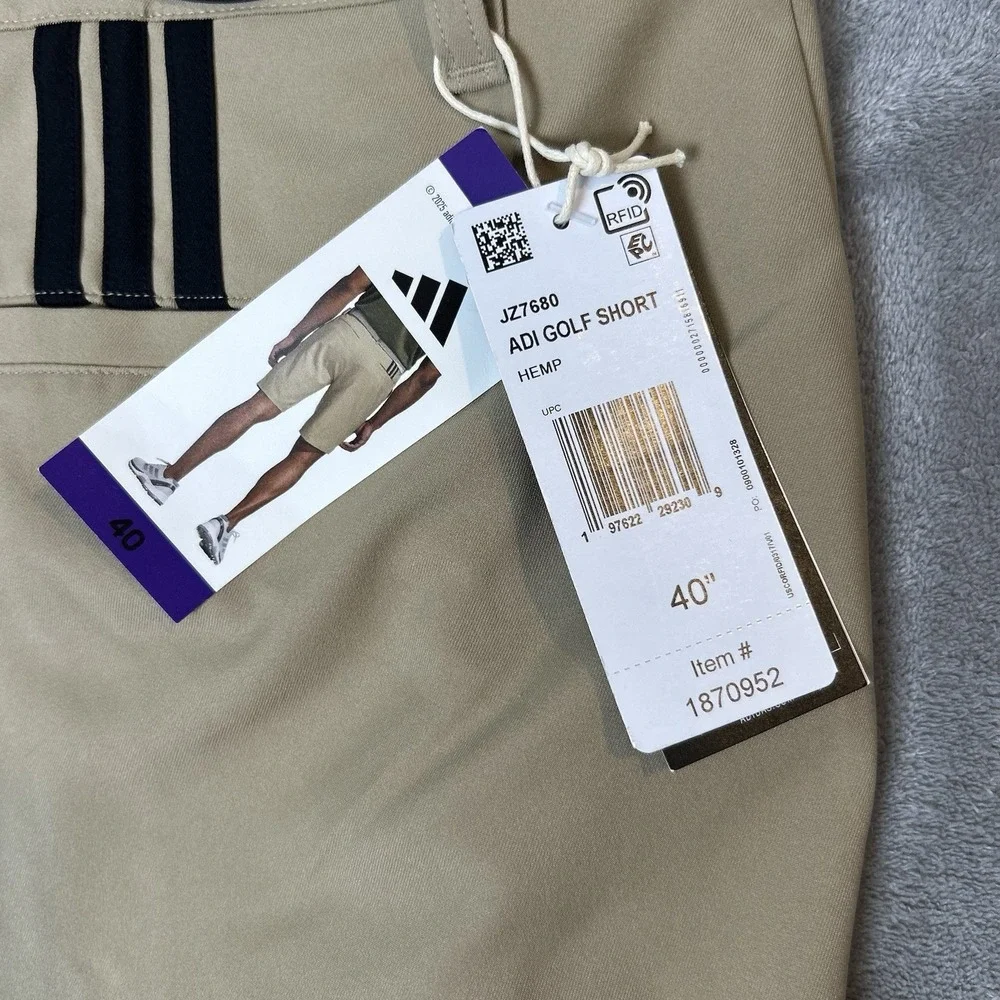 Adidas ADI Advantage Golf Shorts Brown Chino Performance Shorts Mens Size 40 NWT